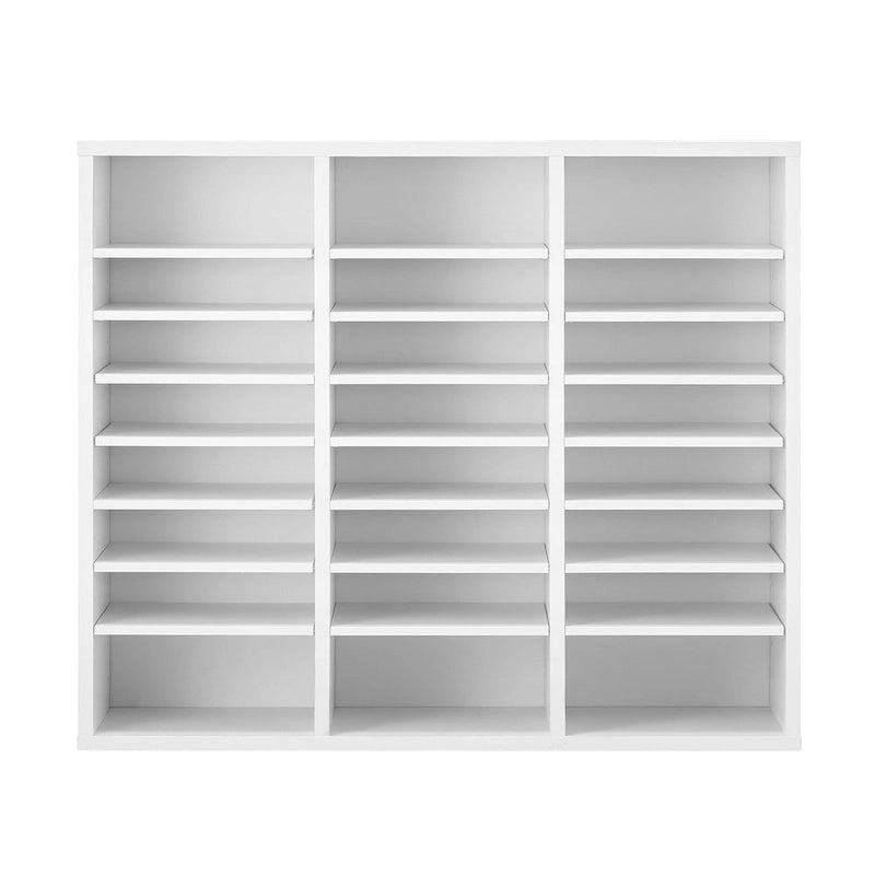 Organiseur de dossiers et de documents en bois à 24 compartiments avec étagère réglable, pour bureau