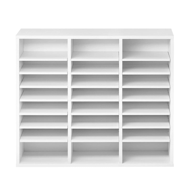 Organiseur de dossiers et de documents en bois à 24 compartiments avec étagère réglable, pour bureau