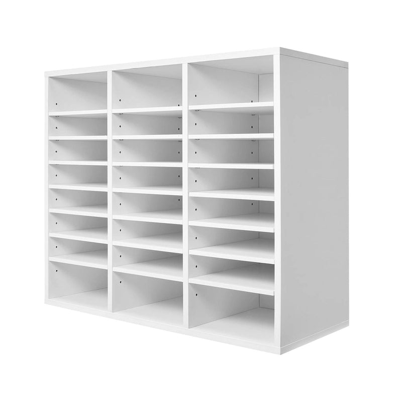 Organiseur de dossiers et de documents en bois à 24 compartiments avec étagère réglable, pour bureau