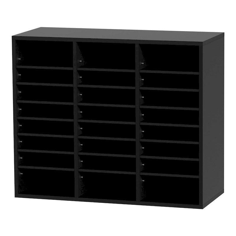 Organiseur de dossiers et de documents en bois à 24 compartiments avec étagère réglable, pour bureau