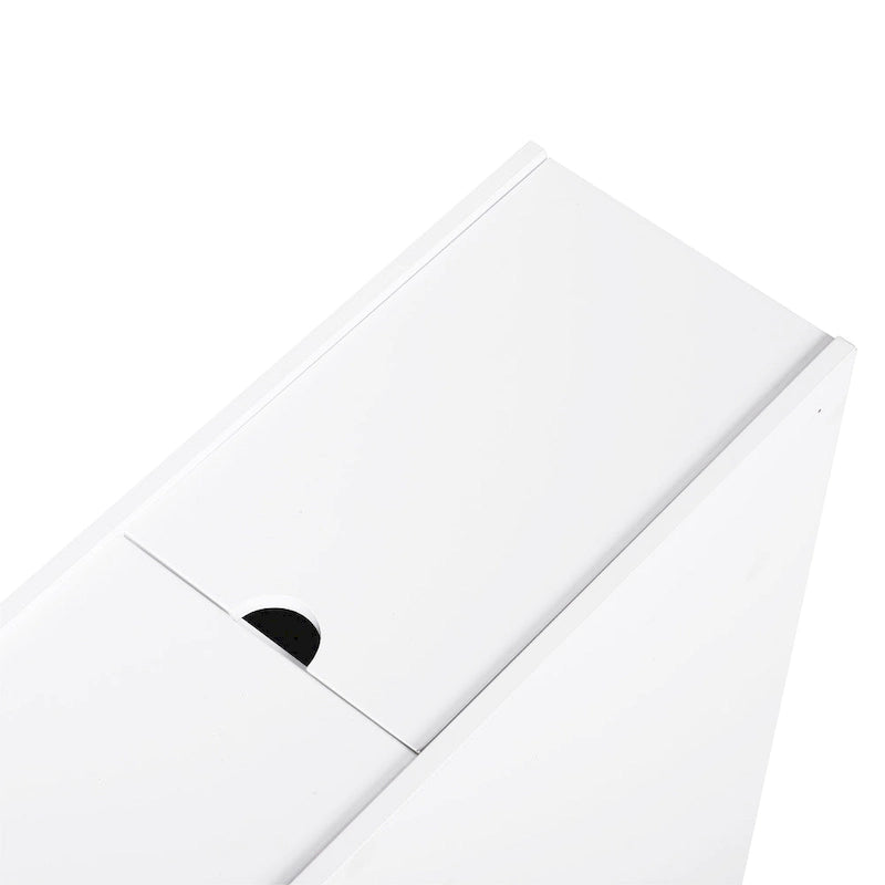 Meuble de rangement de salle de bains étroit et autoportant avec tiroirs coulissants, blanc, en MDF