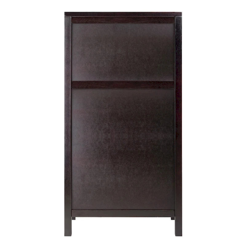 Espresso-Weinschrank aus Holz mit Glashalter und Flaschenregal