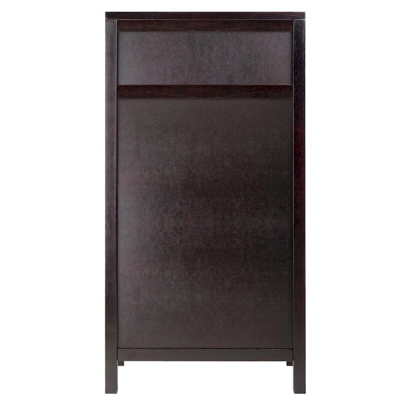 Espresso-Weinschrank aus Holz mit Glashalter und Flaschenregal