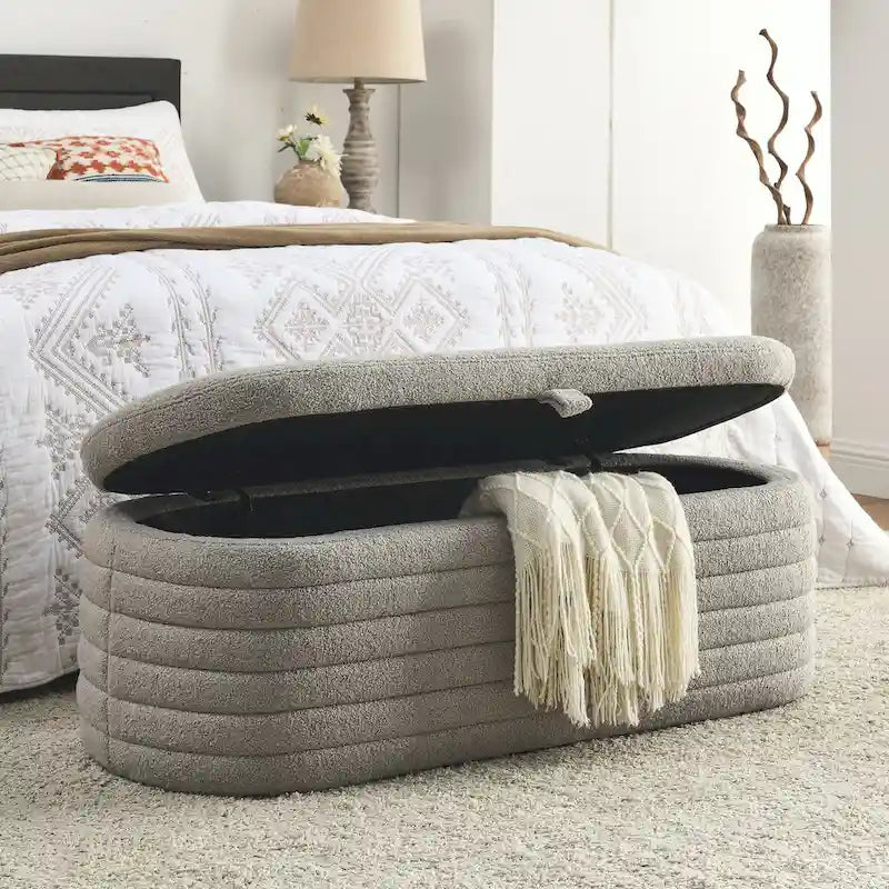 Storage Bench with Safety Hinge