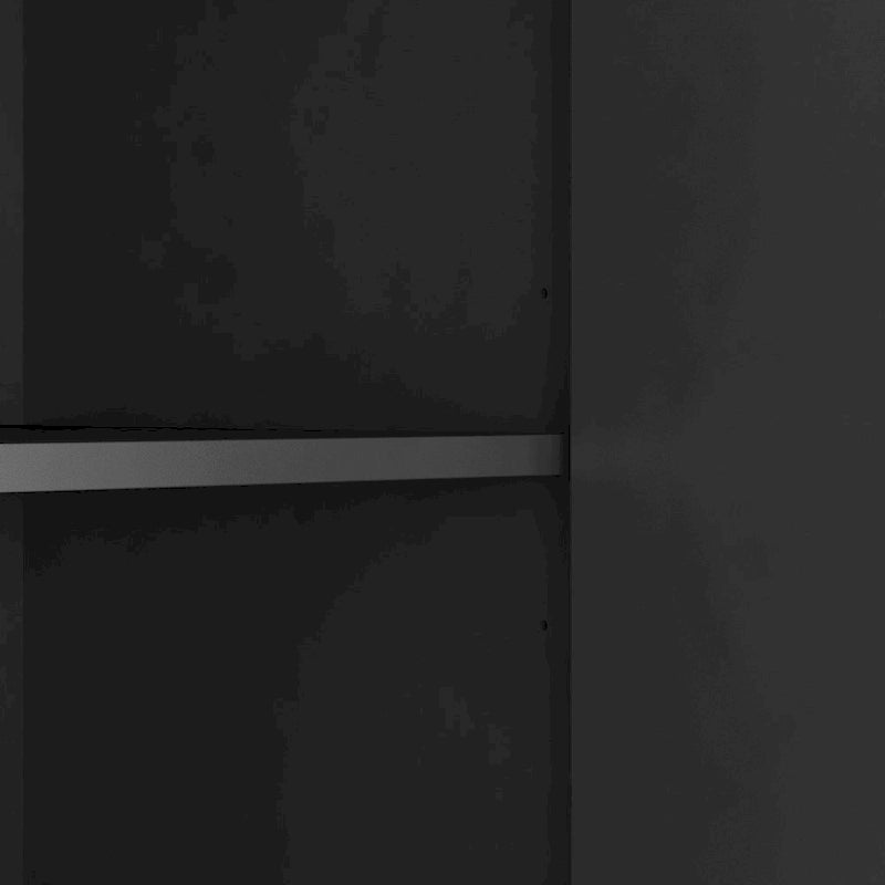 Sideboard mit geriffelter Front, Buffet-Schrank mit verstellbaren Regalböden, Schwarz und Weiß