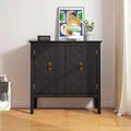 Aparador de madera vintage de 2 puertas con estantes ajustables, negro o gris
