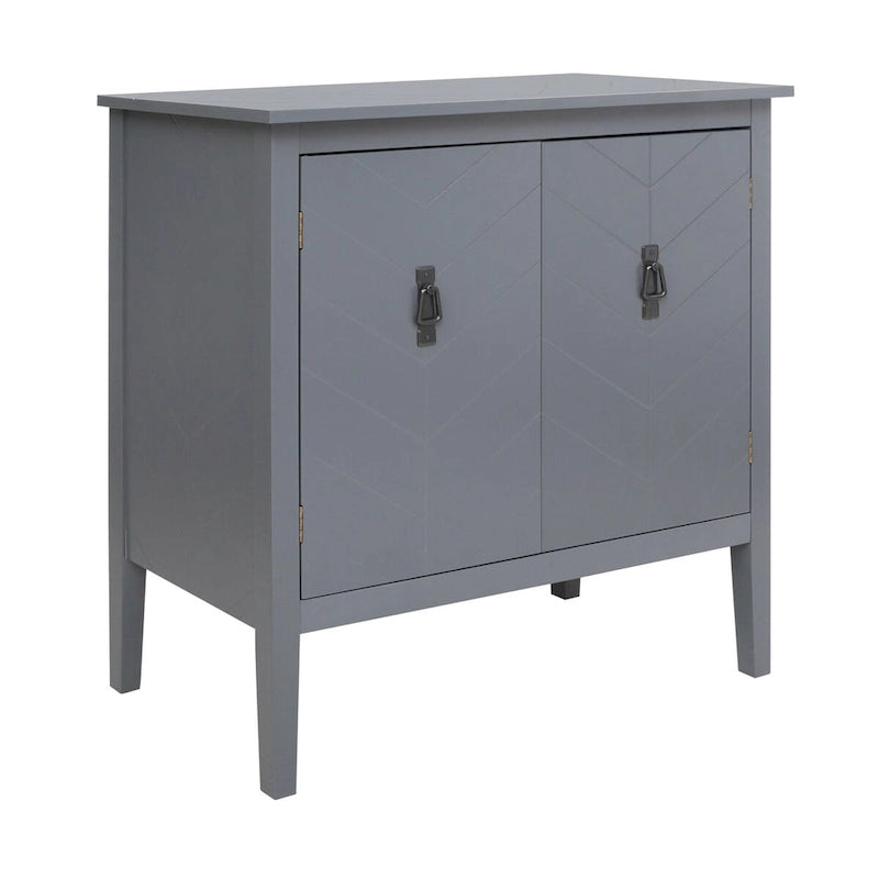 Aparador de madera vintage de 2 puertas con estantes ajustables, negro o gris
